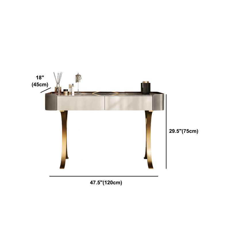 Dresser Makeup Counter With 2 Storage Drawers and Stool for Bedroom Clearhalo 'Bedroom Furniture' 'furn' 'furn_makeup_vanities' 'Furniture' 'Makeup Vanities' 'makeup_vanities' 1200x1200_fe11a79f-6b5f-4039-98f3-e1dff0f391bb