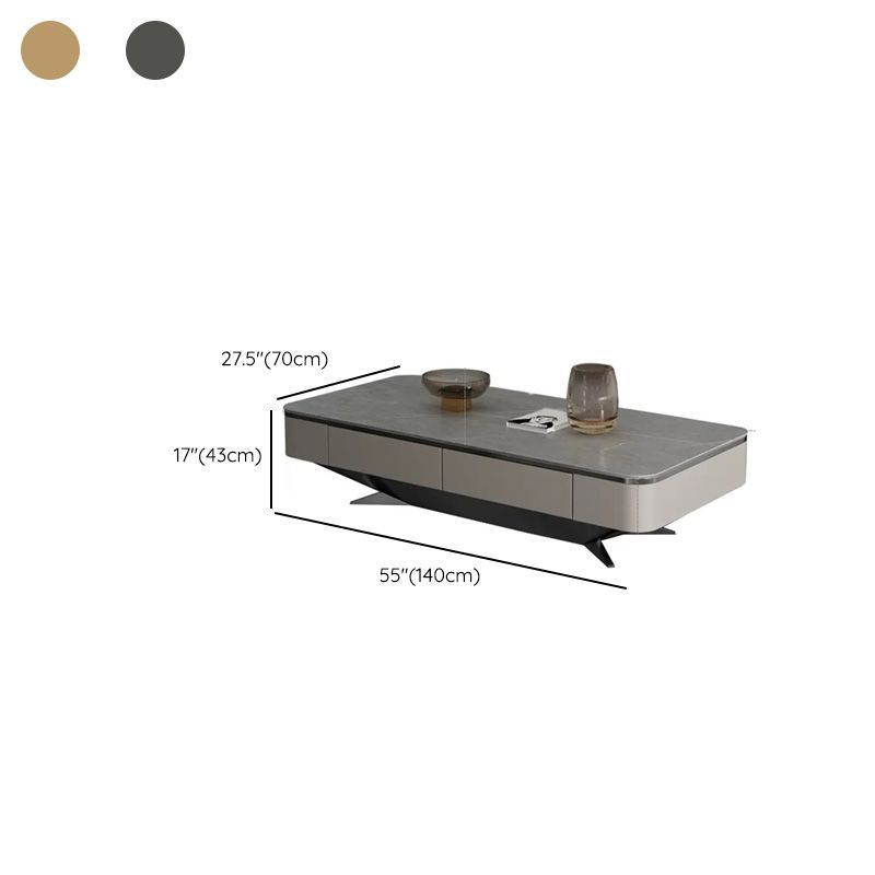 Glam Rectangular Slate Coffee Table 4 Drawers 1 Single Cocktail Table Clearhalo 'Coffee & Accent Tables' 'Coffee Tables' 'coffee_tables' 'furn' 'furn_coffee_tables' 'Furniture' 'Living Room Furniture' 1200x1200_fe122a98-fddd-4b25-8bc8-1d69f78f4159