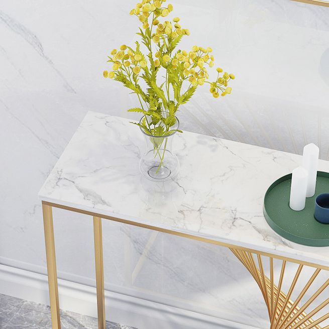 Tabla de consola de mármol Glam 31.5 "Mesa de acento rectangular de altura para Hall