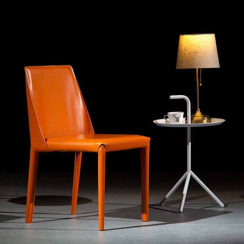 Designer Style Restaurant Solid Back Side Chair Saddle Leather Dining Chair Clearhalo ' kitchen&dining_furn' 'Dining Chairs' 'Dining Tables & Seating' 'dining_chair' 'furn' 'furn_dining_chair' 'Furniture' 'furniture_dining_chair' 'Kitchen & Dining Furniture' 'kitchen' 1200x1200_fe13d5d5-ae19-4b53-89b3-0a1c0dc58c38
