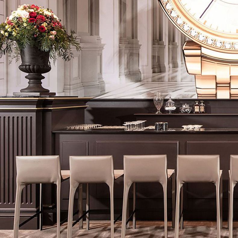 Modern Style Bar-stool Leather Counter Bar Stool with Metal Legs for Kitchen Clearhalo 'Bar Furniture' 'Bar Stools' 'bar_stools' 'furn' 'furn_bar_stools' 'Furniture' 'furniture_bar_stools' 'Kitchen & Dining Furniture' 1200x1200_fe155db0-3127-4d7d-9019-afabe51372df
