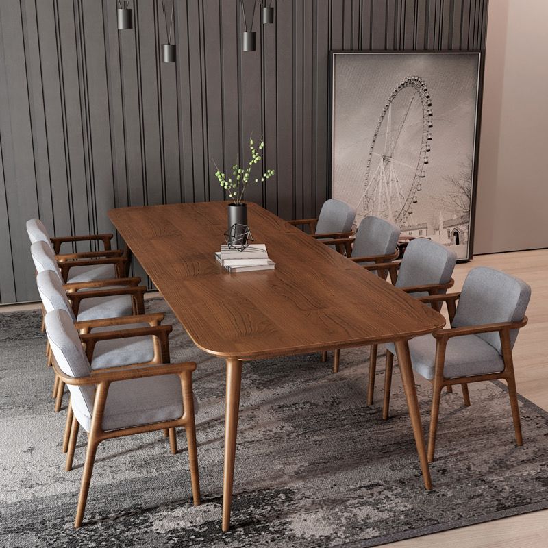 Rectangle Shape Simplicity Dining Table Solid Wood Fixed Table for Home Clearhalo ' dining_table' 'Dining Tables & Seating' 'Dining Tables' 'furn' 'furn_dining_table' 'Furniture' 'furniture_dining_table' 'Kitchen & Dining Furniture' 'kitchen&dining_furn' 'kitchen' 'kitchen_dining_table' 1200x1200_fe172bbf-1737-453a-99f7-c778afd179d7