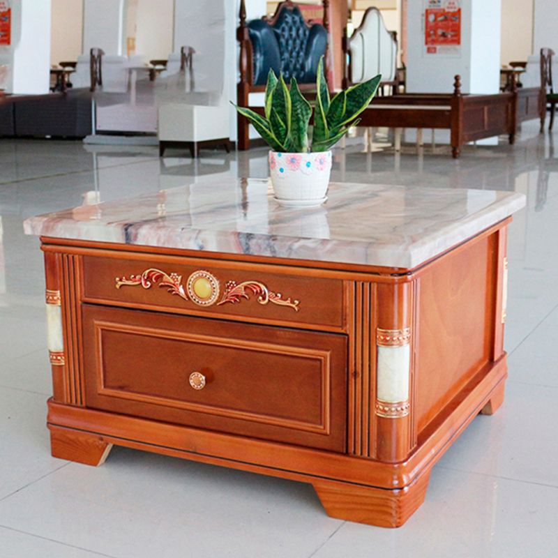 Square End Table with Drawer Traditional Sofa Side End Table for Living Room Clearhalo 'Coffee & Accent Tables' 'End & Side Tables' 'end_side_table' 'end_side_tables' 'furn' 'furn_end_side_tables' 'Furniture' 'furniture_end_side_table' 'Living Room Furniture' 1200x1200_fe17f973-6e91-4922-bcc8-02ef31c8849c