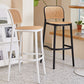 Modern Backrest Armless Counter Stool Plastic Hight Stool with 4 Legs