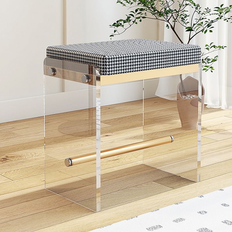 2 Drawers Clear Acrylic Makeup Table Contemporary 17.72" D Vanity Set with Stool & Mirror Clearhalo 'Bedroom Furniture' 'furn' 'furn_makeup_vanities' 'Furniture' 'Makeup Vanities' 'makeup_vanities' 1200x1200_fe1ad350-be55-4c8a-95a7-8baa3b86437a