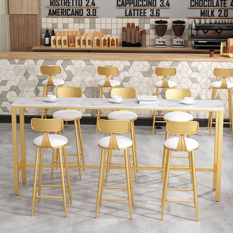 Nordic Glam Style Bar Table 42-inch Height Metal Base Bistro Table for Living Room Clearhalo 'Bar Furniture' 'Bar Tables' 'bar_tables' 'furn' 'furn_bar_tables' 'Furniture' 'furniture_bar_tables' 'Kitchen & Dining Furniture' 1200x1200_fe1bf7e9-ffe8-4c86-8866-ca5d15d8bfca