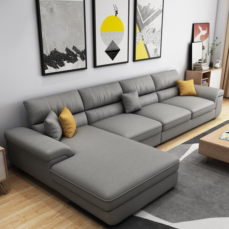 Scandinavo a 4 posti sezionale con braccio top a cuscino per appartamento