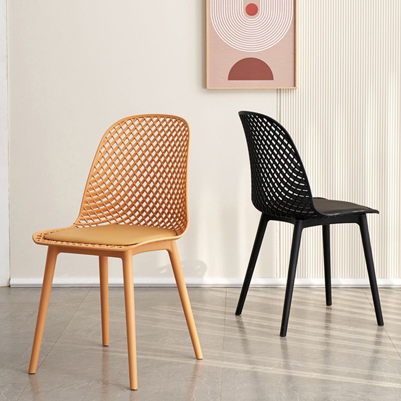 Sillas de comedor de estilo contemporáneo sillas sin brazos con patas de plástico para el hogar