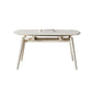 Contemporary White Easy Folding Stone Dining Table with 4 Wooden Legs