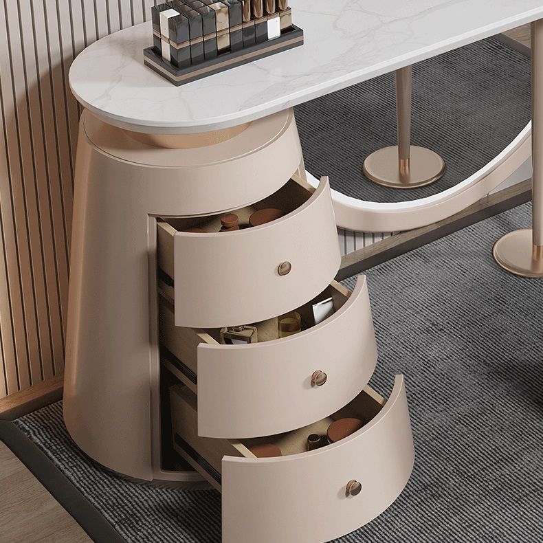 Glam Marble Makeup Vanity Set With Drawer in Pink for Bedroom Clearhalo 'Bedroom Furniture' 'furn' 'furn_makeup_vanities' 'Furniture' 'Makeup Vanities' 'makeup_vanities' 1200x1200_fe22b57f-8c51-4b0e-8575-e55993a15f8f