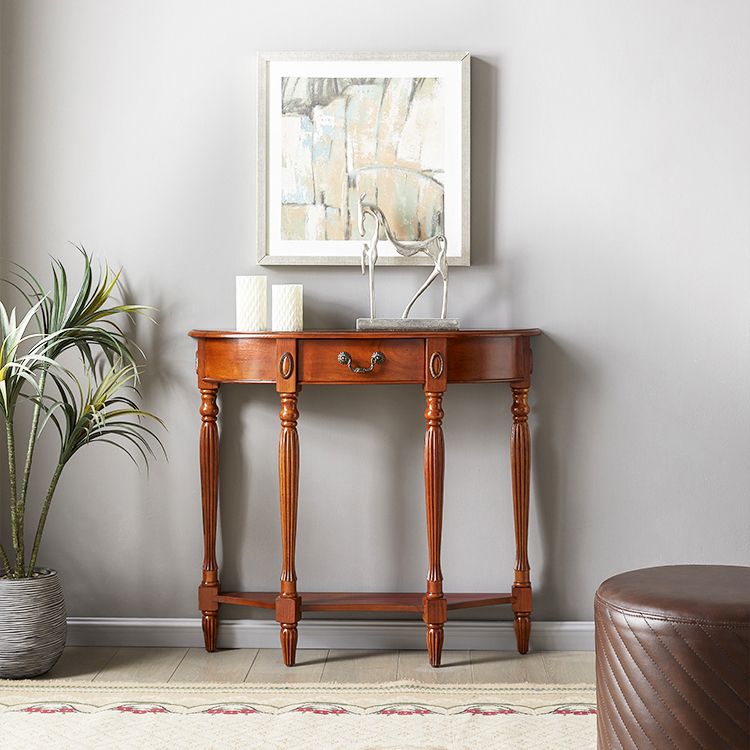 Wooden Console Table Mid Century Modern Accent Table for Hall , 10.5 inch Wide