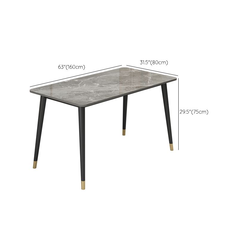 Slate and Metal Table Glam Style Rectangular Dining Table for Home Dining Room Clearhalo 'Dining Tables & Seating' 'Dining Tables' 'dining_table' 'furn' 'furn_dining_table' 'Furniture' 'Kitchen & Dining Furniture' 1200x1200_fe2340d5-a060-4f9b-ad1b-6387e6c0b96a