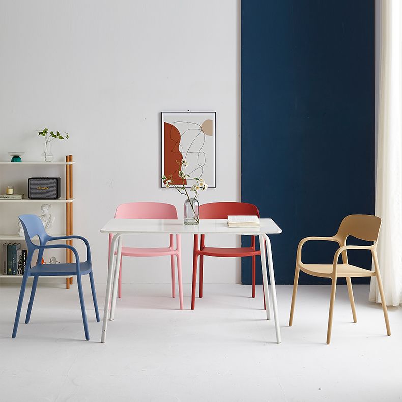 Plastic Stackable Dining Chair Contemporary Design Multicolor Arm Chair Clearhalo ' kitchen&dining_furn' 'Dining Chairs' 'Dining Tables & Seating' 'dining_chair' 'furn' 'furn_dining_chair' 'Furniture' 'furniture_dining_chair' 'Kitchen & Dining Furniture' 'kitchen' 1200x1200_fe2524f2-74e2-47fd-bb83-fab2bbb7d65c