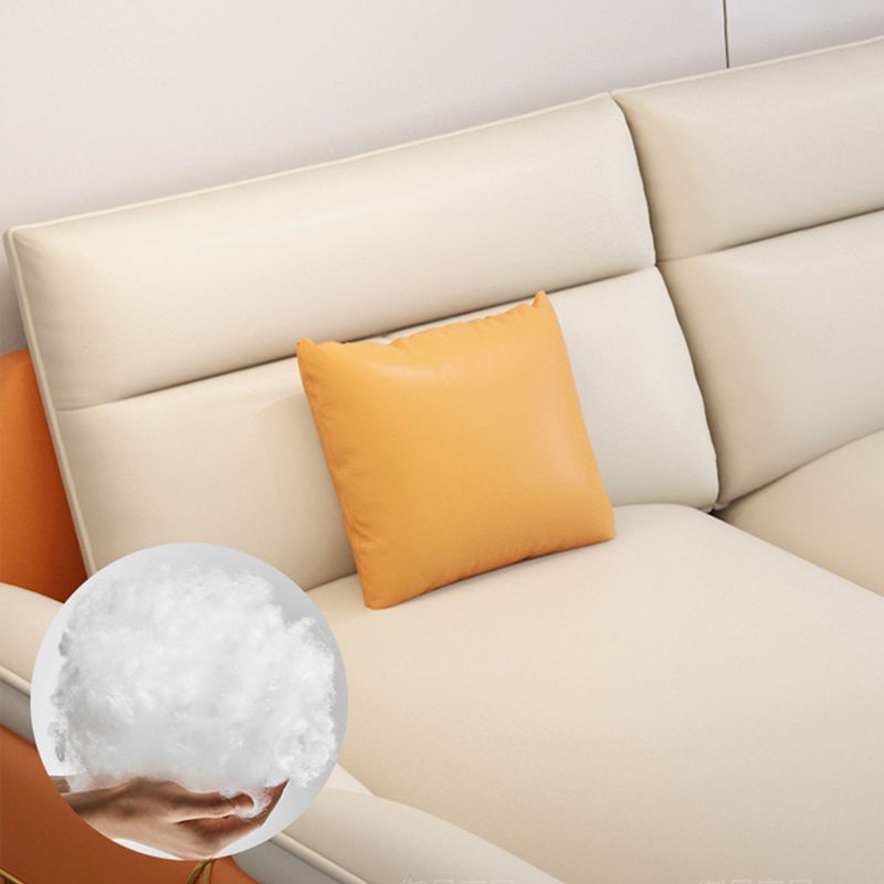 Sofa en coupe orange 35.43 "Sofa modulaire en faux cuir de haut avec coussins amovibles