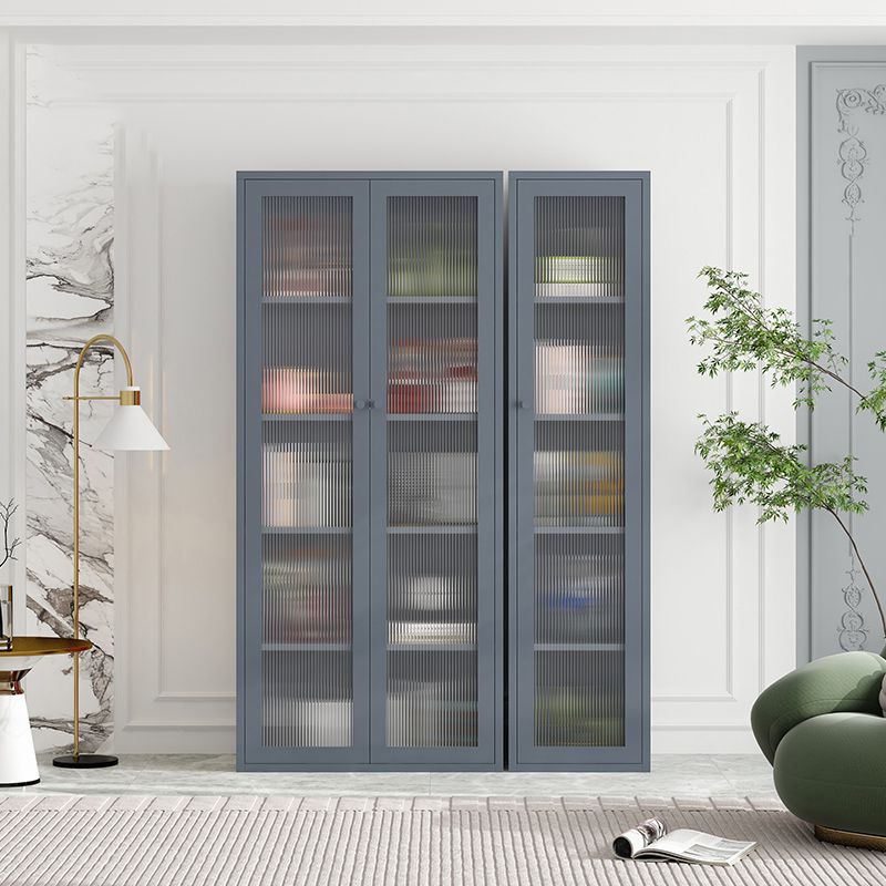 Modern Metal Bookcase Standard Closed Back Shelf with Rectangular Shelves