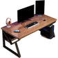 Holz Office Desk Antique Finish Moderner Computerschreibtisch mit Metallbeinen