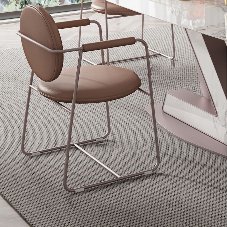 Dining Room Set Modern Sintered Stone Table with Pedestal Base Rectangle Dining Set for Restaurant Clearhalo 'Dining Room Sets' 'Dining Tables & Seating' 'dining_room_set' 'furn' 'furn_dining_room_set' 'Furniture' 'furniture_dining_room_set' 'Kitchen & Dining Furniture' 'kitchen&dining_furn' 'kitchen' 1200x1200_fe294636-232b-4a25-afa8-a1f0cf64b2fe