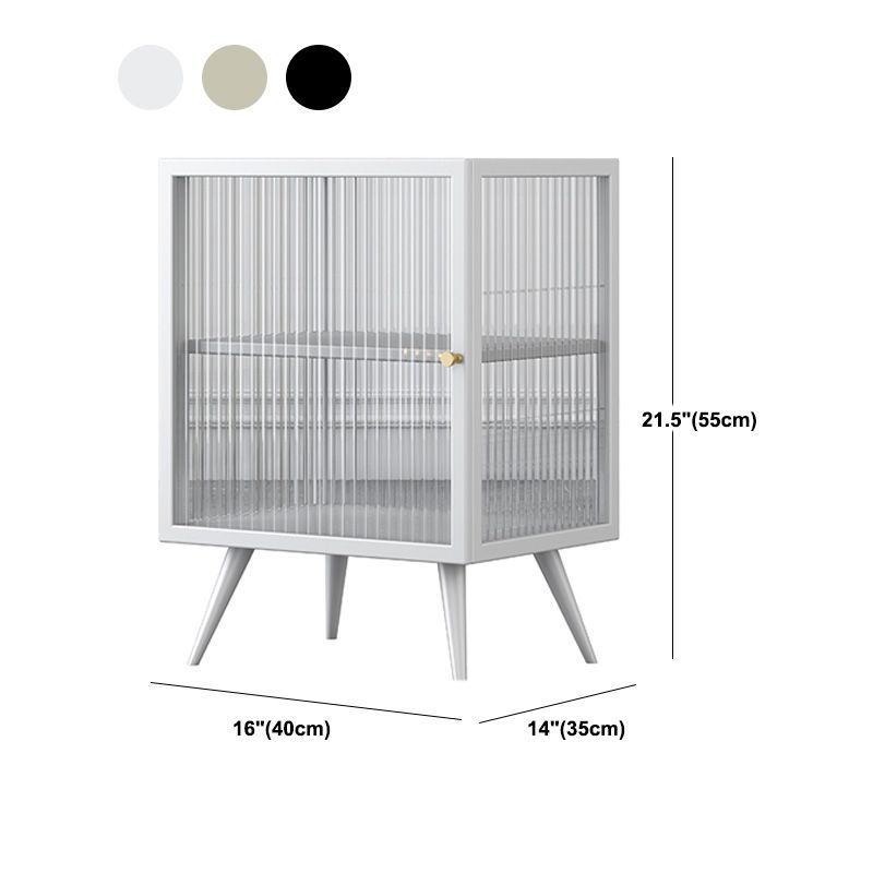 金属とガラスのナイトスタンドコンテンポラリーシェルフの夜のテーブルと脚