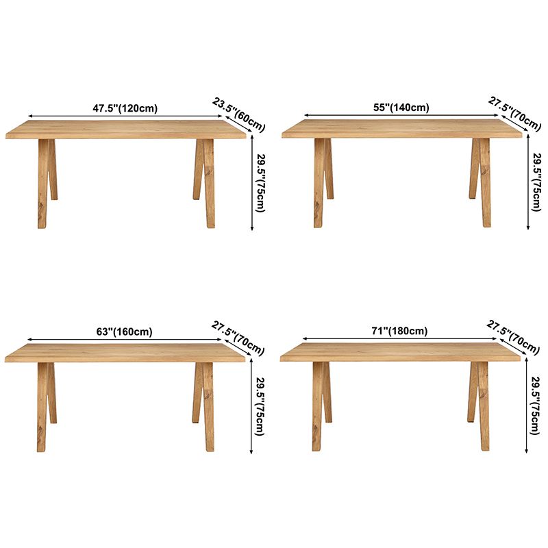 Simple Pine 4 Legs Dining Table Solid Wood Rectangle Furniture for Home Clearhalo ' dining_table' 'Dining Tables & Seating' 'Dining Tables' 'furn' 'furn_dining_table' 'Furniture' 'furniture_dining_table' 'Kitchen & Dining Furniture' 'kitchen&dining_furn' 'kitchen' 'kitchen_dining_table' 1200x1200_fe296135-3851-493c-b018-3bc282eb83f9