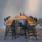 Ensemble de Table de Bar rectangulaire industriel en bois massif, 1/11 pièces, Table de comptoir avec tabourets hauts