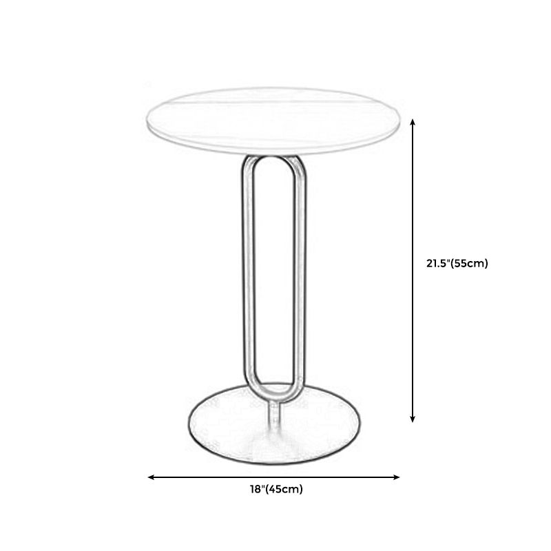 21.65" Tall Pedestal Side Table Mid-Century Modern Round Stone Top End Table