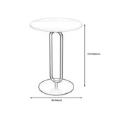 21.65" Tall Pedestal Side Table Mid-Century Modern Round Stone Top End Table