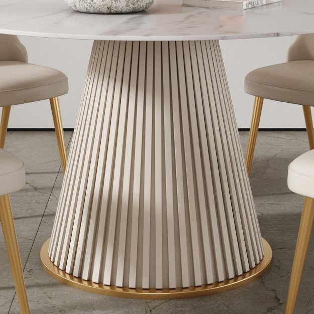 Round Sintered Stone White Dining Table Simplicity Pedestal Table for Dining Room Clearhalo ' dining_table' 'Dining Tables & Seating' 'Dining Tables' 'Furniture' 'furniture_dining_table' 'Kitchen & Dining Furniture' 'kitchen&dining_furn' 'kitchen' 'kitchen_dining_table' 1200x1200_fe2a6583-166e-4fec-85df-94a9ae91d425