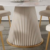 Round Sintered Stone White Dining Table Simplicity Pedestal Table for Dining Room Clearhalo ' dining_table' 'Dining Tables & Seating' 'Dining Tables' 'Furniture' 'furniture_dining_table' 'Kitchen & Dining Furniture' 'kitchen&dining_furn' 'kitchen' 'kitchen_dining_table' 1200x1200_fe2a6583-166e-4fec-85df-94a9ae91d425