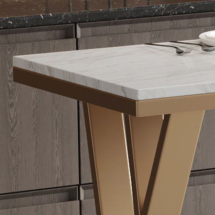 Rectangle Metal Base Bar Table Glam Sintered Stone Top Bistro Bar Table Clearhalo 'Bar Furniture' 'Bar Tables' 'bar_tables' 'furn' 'furn_bar_tables' 'Furniture' 'Kitchen & Dining Furniture' 1200x1200_fe2a743a-7afc-4058-af13-00304b2f99f9