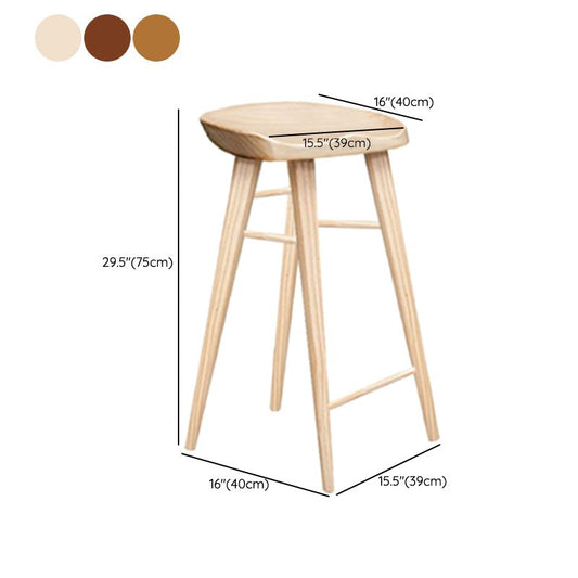 Sgabello da bar in legno massiccio con bancone in stile contemporaneo con poggiapiedi