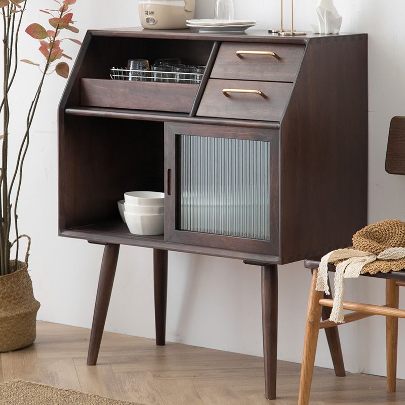 Modern Sliding Doors Sideboard 2 Drawers Sideboard Buffet Table 17" W X 39" H Clearhalo 'buffet_sideboard' 'Buffets & Sideboards' 'furn' 'furn_buffet_sideboard' 'Furniture' 'Kitchen & Dining Furniture' 1200x1200_fe2c3817-c24c-45db-9c57-f6f46f6c834e