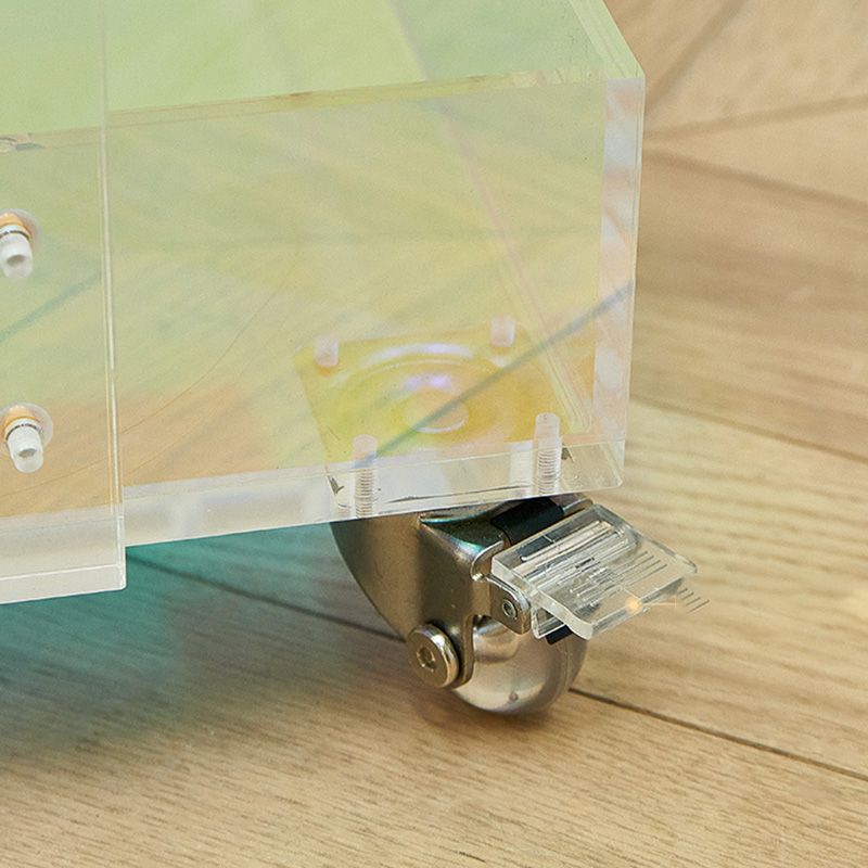 Modern Acrylic Rectangular End Table Double Tier Corner Table with Storage Clearhalo 'Coffee & Accent Tables' 'End & Side Tables' 'end_side_tables' 'furn' 'furn_end_side_tables' 'Furniture' 'Living Room Furniture' 1200x1200_fe2c3a3a-86c7-49e8-ba3a-b680d18271b7