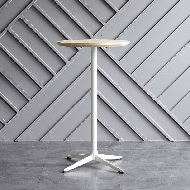 Industrial Aluminium Bar Dining Table Round Indoor Bistro Table with Engineered Wood Top Clearhalo 'Bar Furniture' 'Bar Tables' 'bar_tables' 'Furniture' 'furniture_bar_tables' 'Kitchen & Dining Furniture' 1200x1200_fe2c62c1-ca35-457c-a1c6-2f2b81270d31