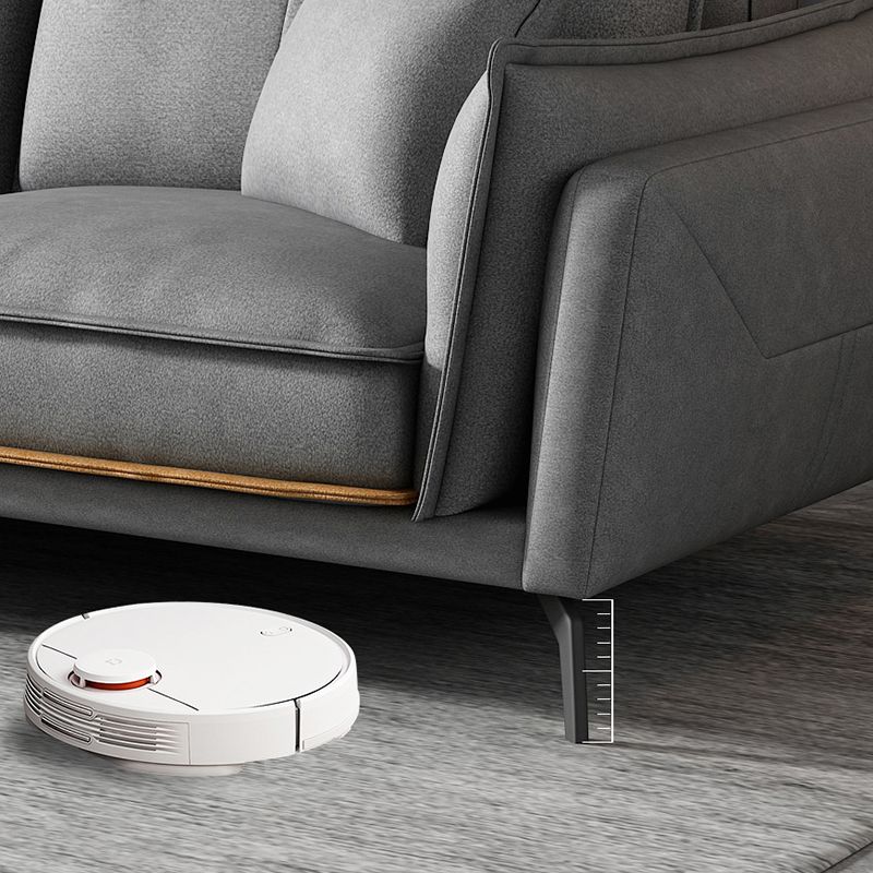 Modern Square Arm Cushion Back Sectional Faux Leather Sofa and Chaise in Dark Gray Clearhalo 'furn' 'furn_sectionals' 'Furniture' 'furniture_sectionals' 'kitchen' 'kitchen_sectionals' 'Living Room Furniture' 'Sectionals' 1200x1200_fe2cb465-046b-49dd-ac7d-31da5d7438f9