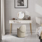 2 Drawers Makeup Table with Stool Stone Vanity Desk for Women - 15.75" D