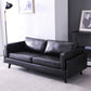 Leather Pillow Back Sofa Square Arm Apartment Seating for Living Room