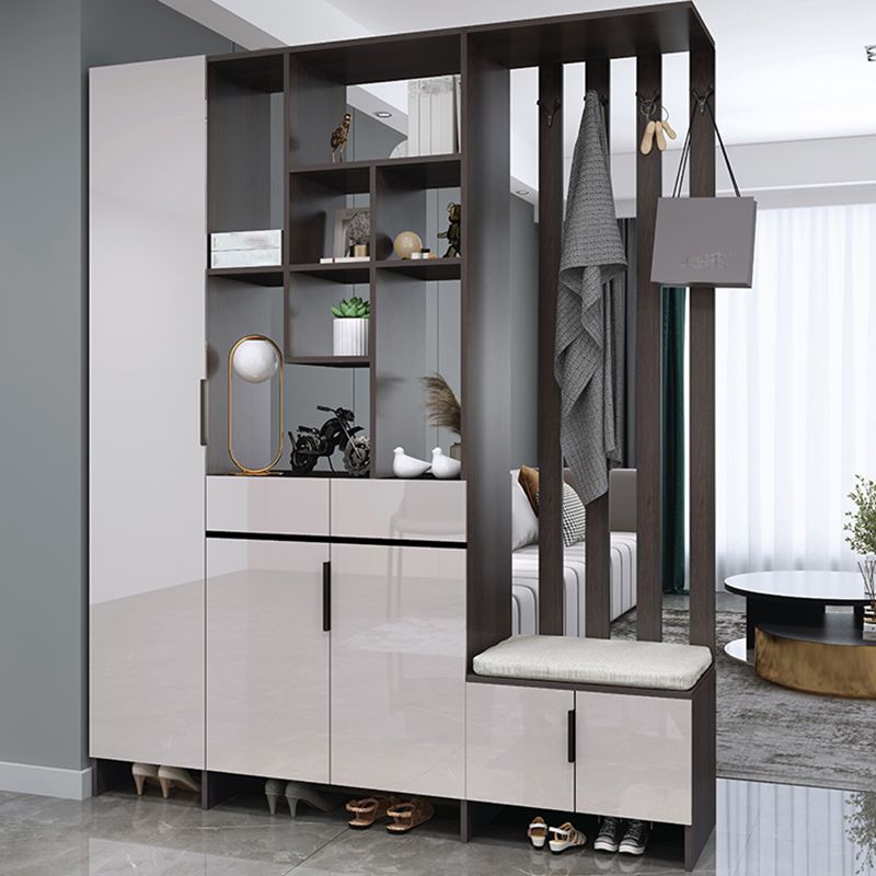 Modern Wooden 13.77" Wide Accent Cabinet with Drawers and Shelves Clearhalo 'Cabinets & Chests' 'cabinets_chests' 'furn' 'furn_cabinets_chests' 'Furniture' 'Living Room Furniture' 1200x1200_fe2ddc33-2ad4-4fe5-b6be-6b454be606dc