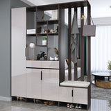 Modern Wooden 13.77" Wide Accent Cabinet with Drawers and Shelves Clearhalo 'Cabinets & Chests' 'cabinets_chests' 'furn' 'furn_cabinets_chests' 'Furniture' 'Living Room Furniture' 1200x1200_fe2ddc33-2ad4-4fe5-b6be-6b454be606dc