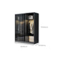 Schwarzer Kleiderschrank, zeitgenössischer Glas-Kleiderschrank für Zuhause