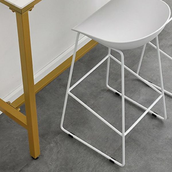 Glam Low Back Bar Stools Metal Dining Stools with Metal Base