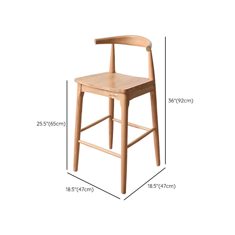 Modern Armless Backrest Counter Stool Wood Cafe Bar Stool with Wooden Seat Clearhalo 'Bar Furniture' 'Bar Stools' 'bar_stools' 'furn' 'furn_bar_stools' 'Furniture' 'Kitchen & Dining Furniture' 1200x1200_fe2f111f-762e-4d4a-8da1-e07ecc23ab65