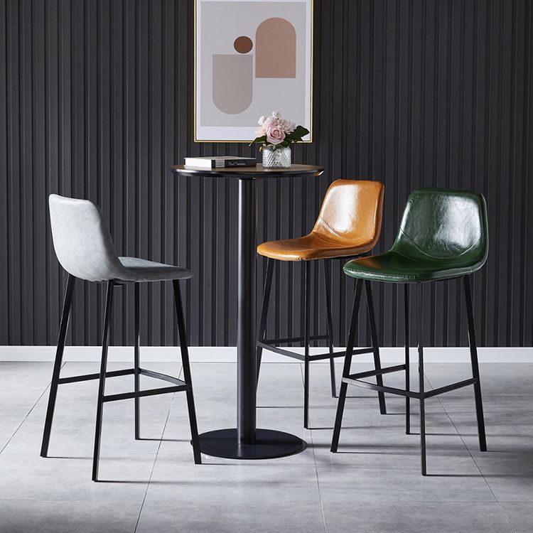 Scandinavian Leather Restaurant Stool Matte Finish Footrest Barstool Clearhalo 'Bar Furniture' 'Bar Stools' 'bar_stools' 'furn' 'furn_bar_stools' 'Furniture' 'furniture_bar_stools' 'Kitchen & Dining Furniture' 1200x1200_fe2f67cf-9259-43d5-982b-84d10d3aad9f