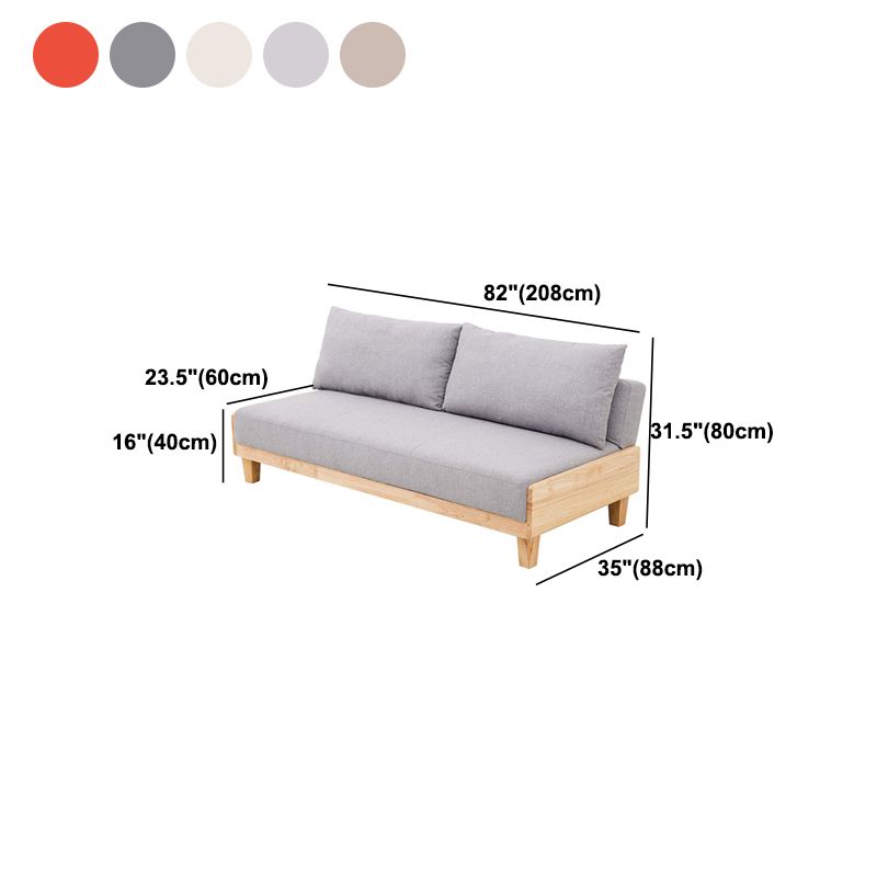 Linen Modern Armless Sofa Wooden Sleeper Sofa for Living Room, Apartment Clearhalo 'furn' 'furn_sofas' 'Furniture' 'furniture_sofas' 'Living Room Furniture' 'Sofa' 'sofas' 1200x1200_fe2fd67f-4b97-40b0-b591-ccc27e97b980