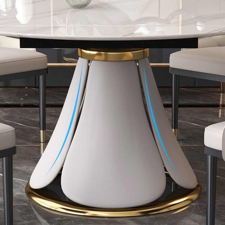 Modern Round Dining Table Sintered Stone Dining Table with Pedestal Base for Home Kitchen Dinner Clearhalo ' dining_table' 'Dining Tables & Seating' 'Dining Tables' 'furn' 'furn_dining_table' 'Furniture' 'furniture_dining_table' 'Kitchen & Dining Furniture' 'kitchen&dining_furn' 'kitchen' 'kitchen_dining_table' 1200x1200_fe318acb-f3da-4709-8a84-e14c759e2399