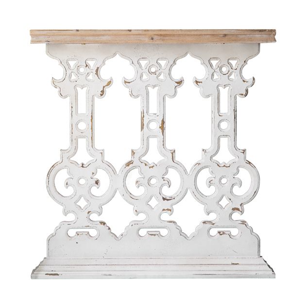 French Country Console Table Distressed Wood Accent Table for Hall