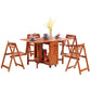 Mid-Century Dining Site Table Rubberwood Solid Wood Folding Dining Table (only Table)