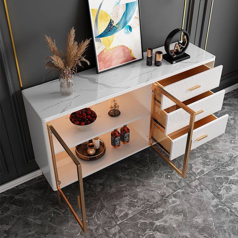 3-drawer Sideboard Cabinet with Drawers Glam Buffet Sideboard Clearhalo 'buffet_sideboard' 'Buffets & Sideboards' 'furn' 'furn_buffet_sideboard' 'Furniture' 'Kitchen & Dining Furniture' 1200x1200_fe352ac1-f672-4069-9ae3-73139e649a88