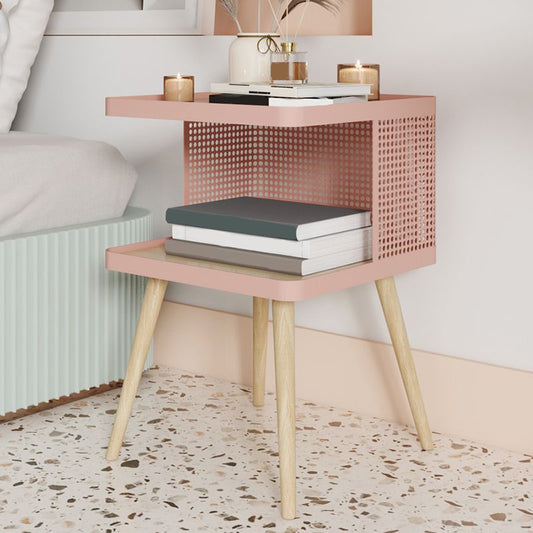 Cabina de cama de almacenamiento abierta Mesa nocturna contemporánea para dormitorio