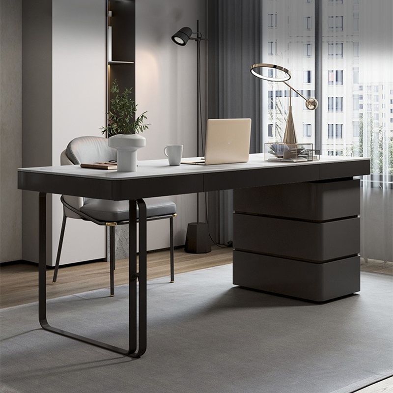 Zeitgenössischer Stein Schreibtisch Schlafzimmer Büroschreibtisch mit 3 Schubladen