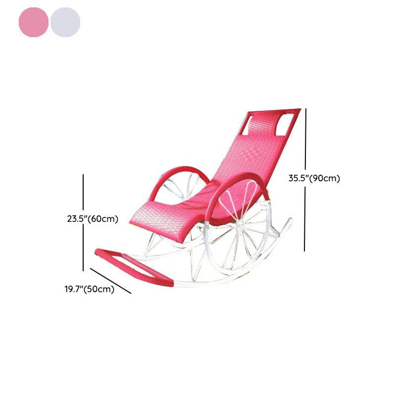 Lounge Iron Base Single Rocking Chair Leisure Chaise Lazy Chair for Balcony Clearhalo 'Chairs & Seating' 'furn' 'furn_rocking_chairs' 'Furniture' 'Living Room Furniture' 'Rocking Chairs' 'rocking_chairs' 1200x1200_fe3927b9-36e0-492b-9f1c-059cd34cbd4c